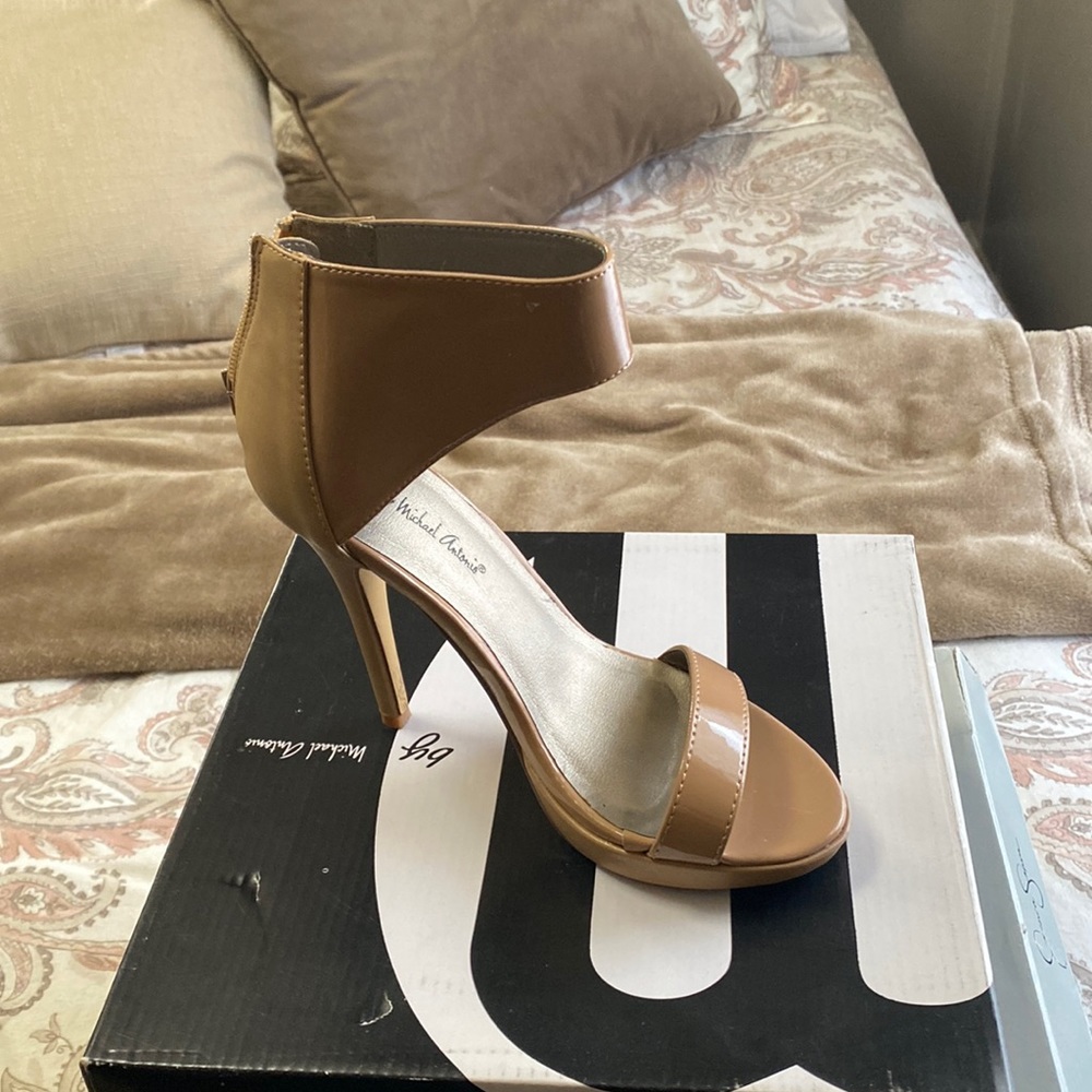 Michael Antonio Nude Heel Sandals worn 1 time
